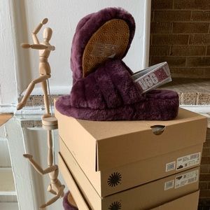 Purple YEAH Ugg Slides